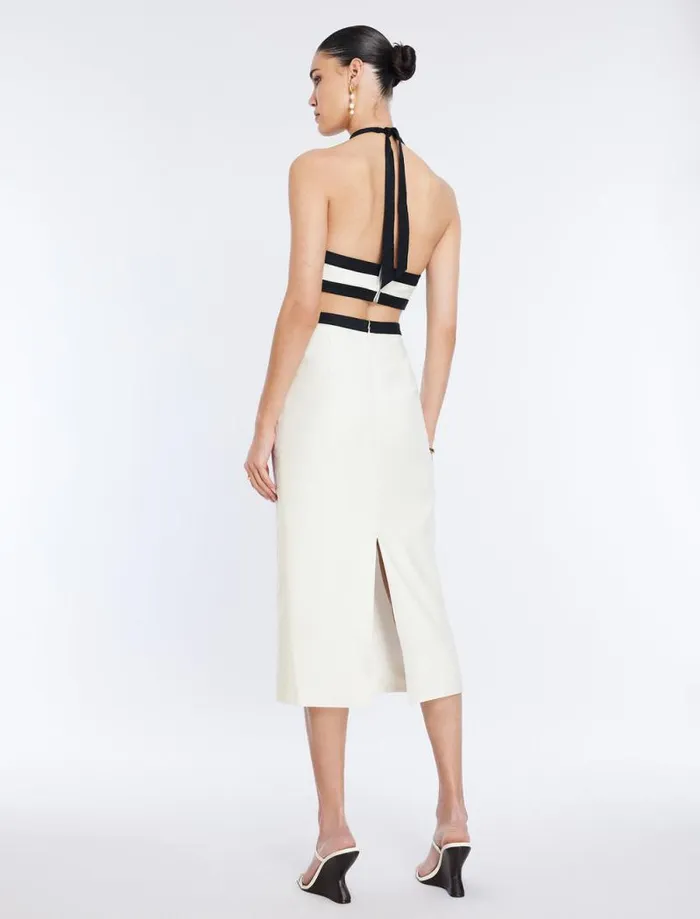 Women Lula Contrast Trim Midi Dress White Combo BCBG Dresses