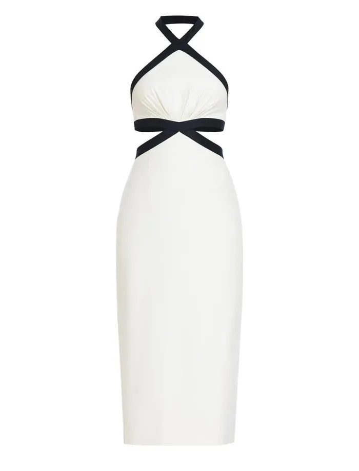 Women Lula Contrast Trim Midi Dress White Combo BCBG Dresses