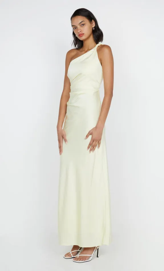 Women LUNETTA ASYM DRESS 8211 ICE YELLOW Bec Bridge Wedding Guest