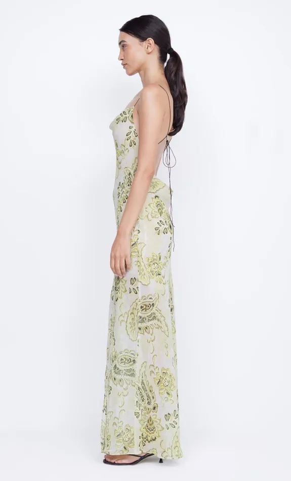 Women LYLOU MAXI DRESS 8211 LEMON PAISLEY Bec Bridge Wedding Guest