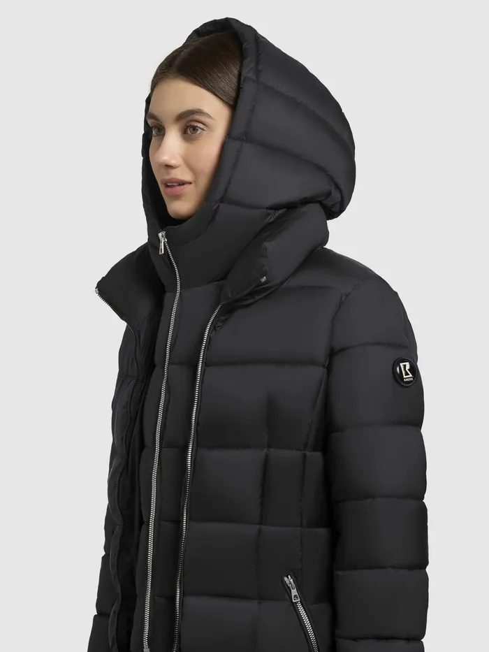 Women Mantel MALEE Schwarz Schwarz Quilted Coats KHUJO