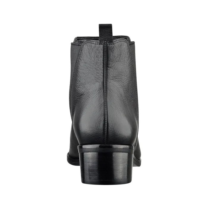 Women Marc Fisher Booties Yale Pointy Toe Chelsea Bootie Black Leather