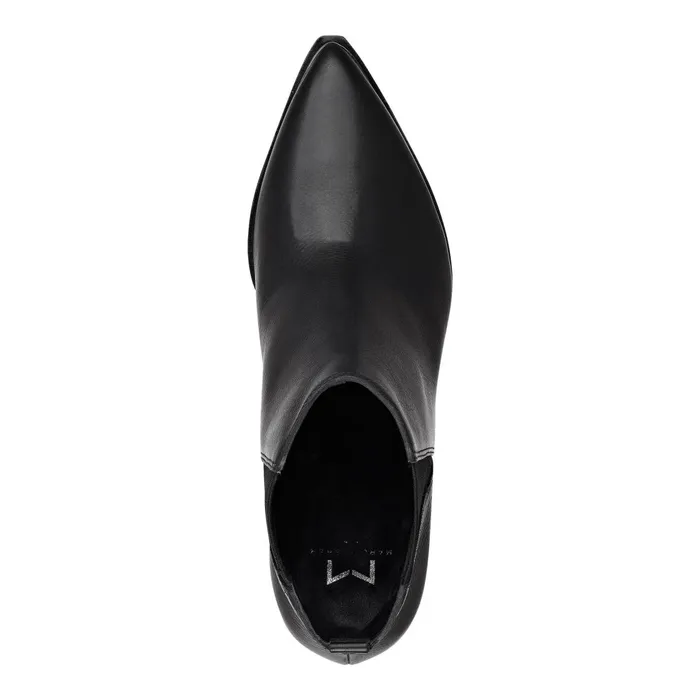 Women Marc Fisher Booties Yale Pointy Toe Chelsea Bootie Black Leather