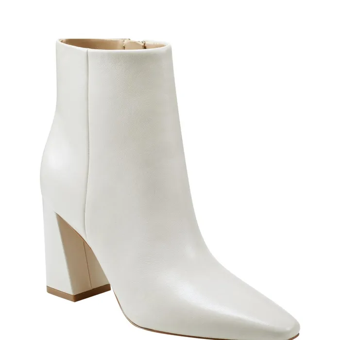 Women Marc Fisher Booties Yanara Heeled Bootie Chic Cream