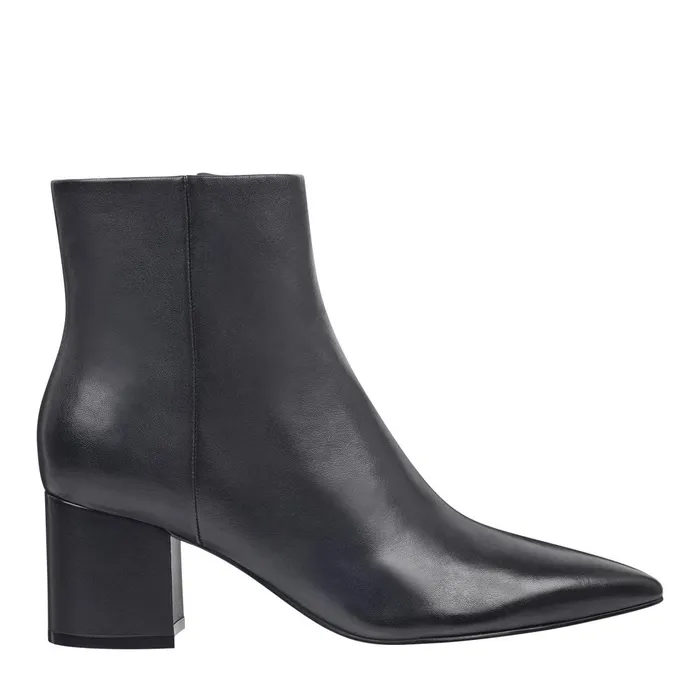 Women Marc Fisher Boots and Booties Jarli Pointy Ankle Bootie Black Leather