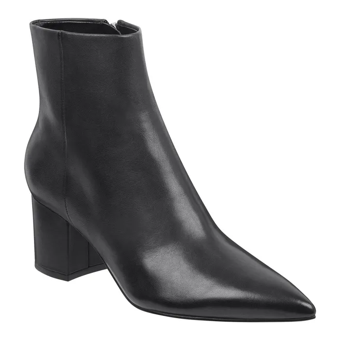 Women Marc Fisher Boots and Booties Jarli Pointy Ankle Bootie Black Leather