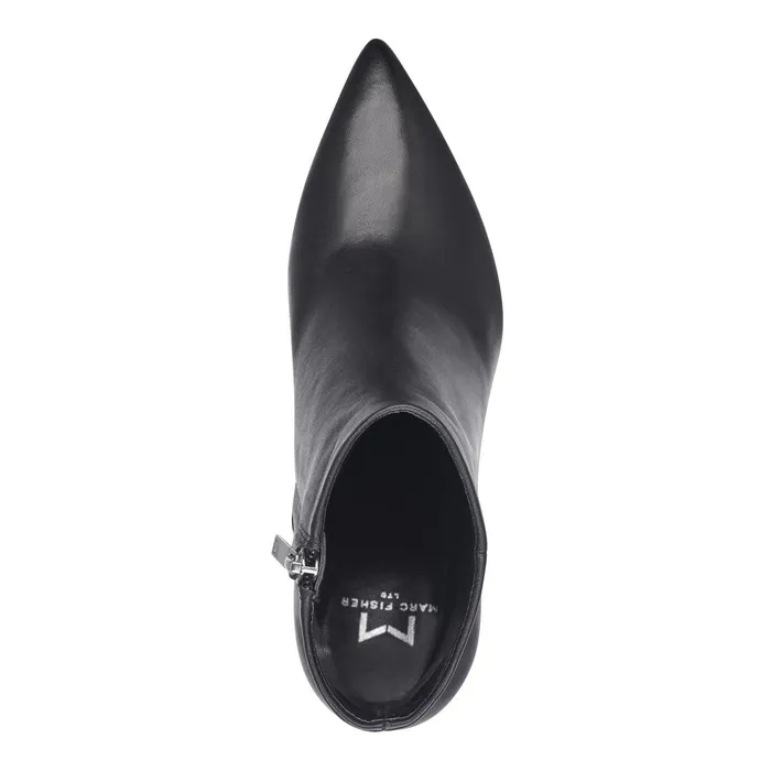 Women Marc Fisher Boots and Booties Jarli Pointy Ankle Bootie Black Leather