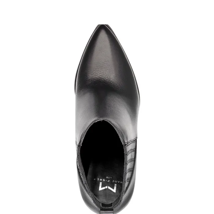 Women Marc Fisher Casual Boots Alva Pointy Toe Bootie Black Leather