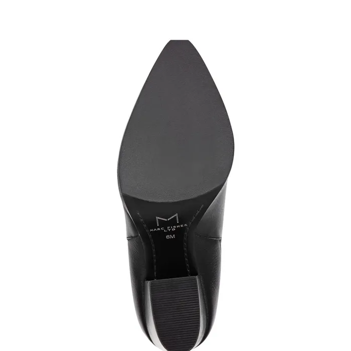 Women Marc Fisher Casual Boots Alva Pointy Toe Bootie Black Leather