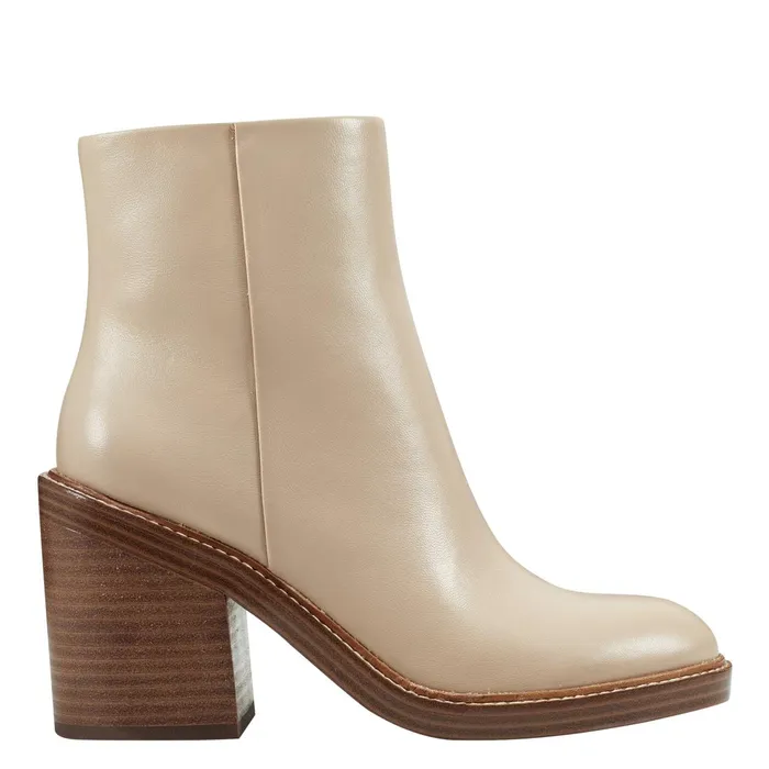 Women Marc Fisher Casual Boots Haleena Round Toe Bootie Nude