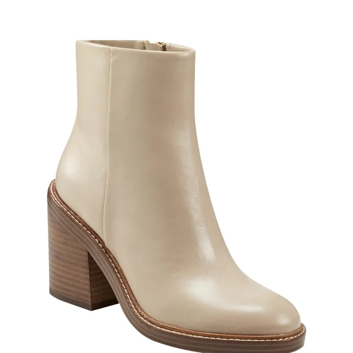 Women Marc Fisher Casual Boots Haleena Round Toe Bootie Nude