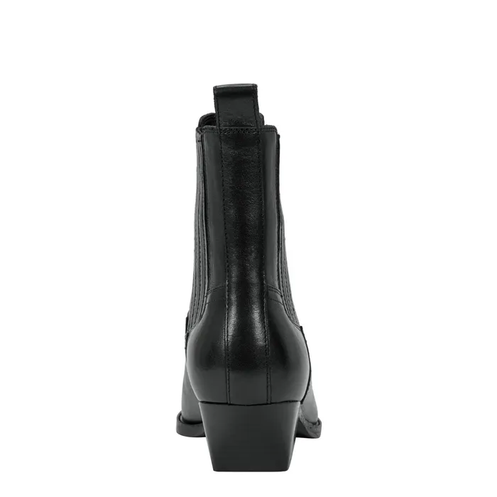 Women Marc Fisher Casual Boots Pryce Western Bootie Black Leather