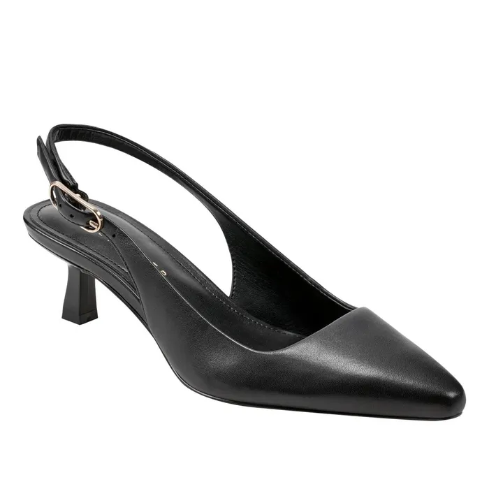 Women Marc Fisher Heels and Pumps Kory Slingback Pump Black Leather