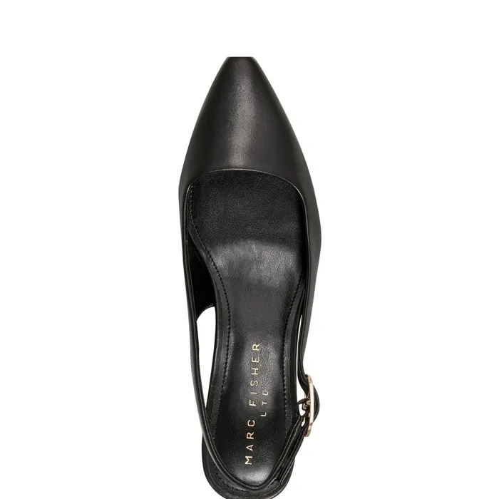 Women Marc Fisher Heels and Pumps Kory Slingback Pump Black Leather