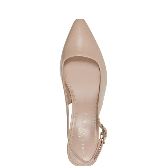 Women Marc Fisher Heels and Pumps Kory Slingback Pump Natural Leather
