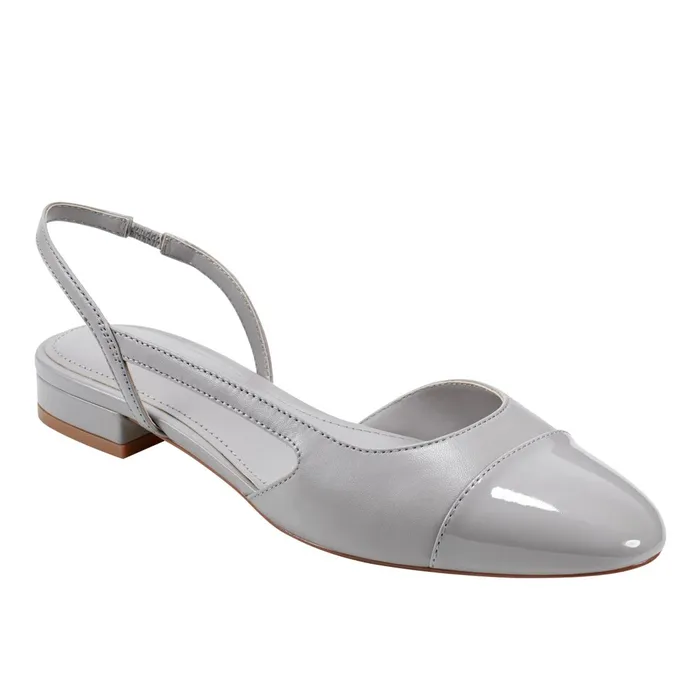 Women Marc Fisher Loafers and Flats Dela Closed Toe Slingback Dress Flat Light Grey