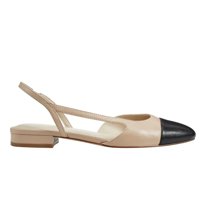 Women Marc Fisher Loafers and Flats Dela Closed Toe Slingback Dress Flat Light Natural
