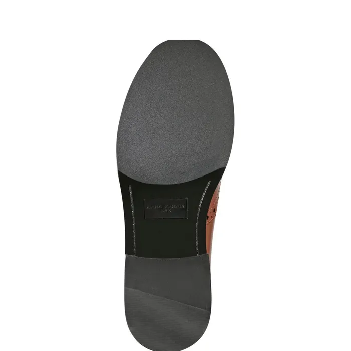 Women Marc Fisher Loafers and Flats Parker Monkstrap Oxford Brown Leather