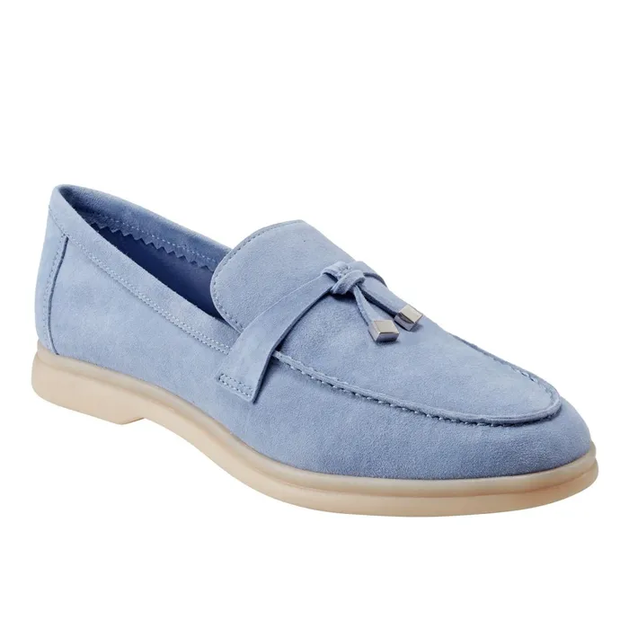 Women Marc Fisher Loafers and Flats Yanelli Casual Loafer Light Blue Suede