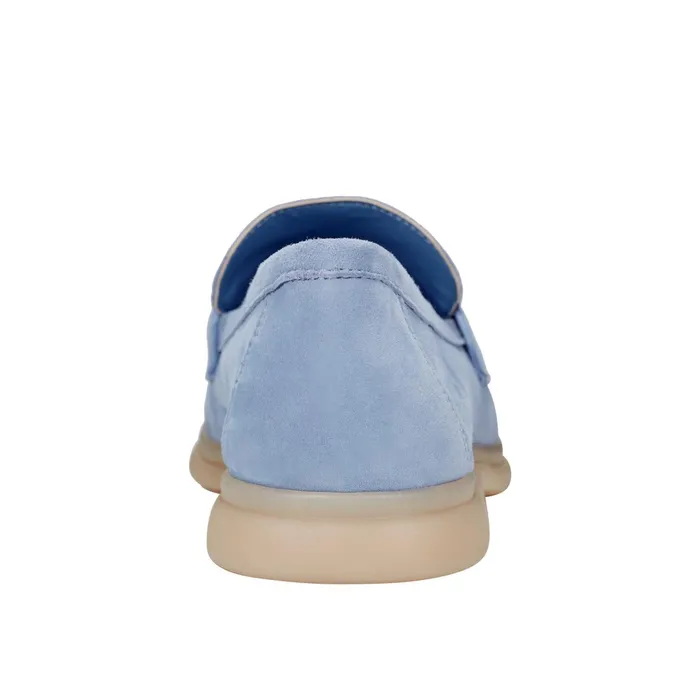 Women Marc Fisher Loafers and Flats Yanelli Casual Loafer Light Blue Suede