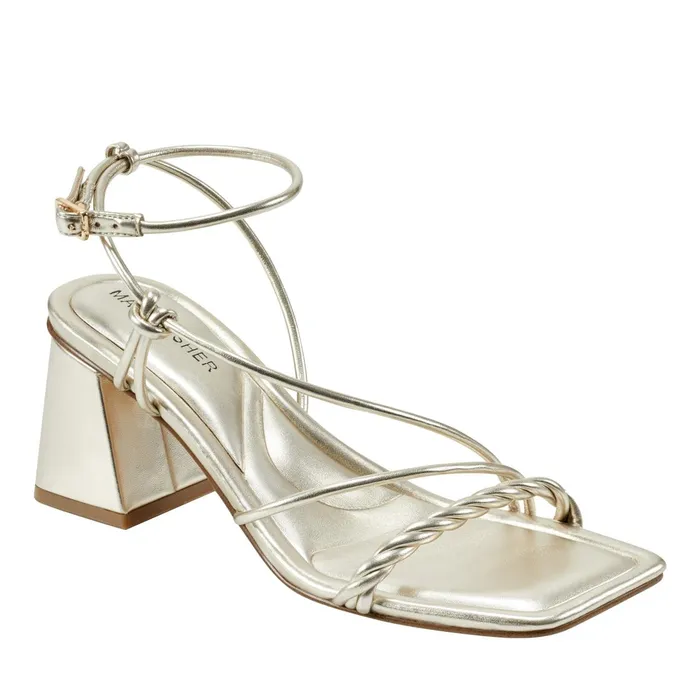 Women Marc Fisher Sandals Meggiane Block Heel Sandal Platino