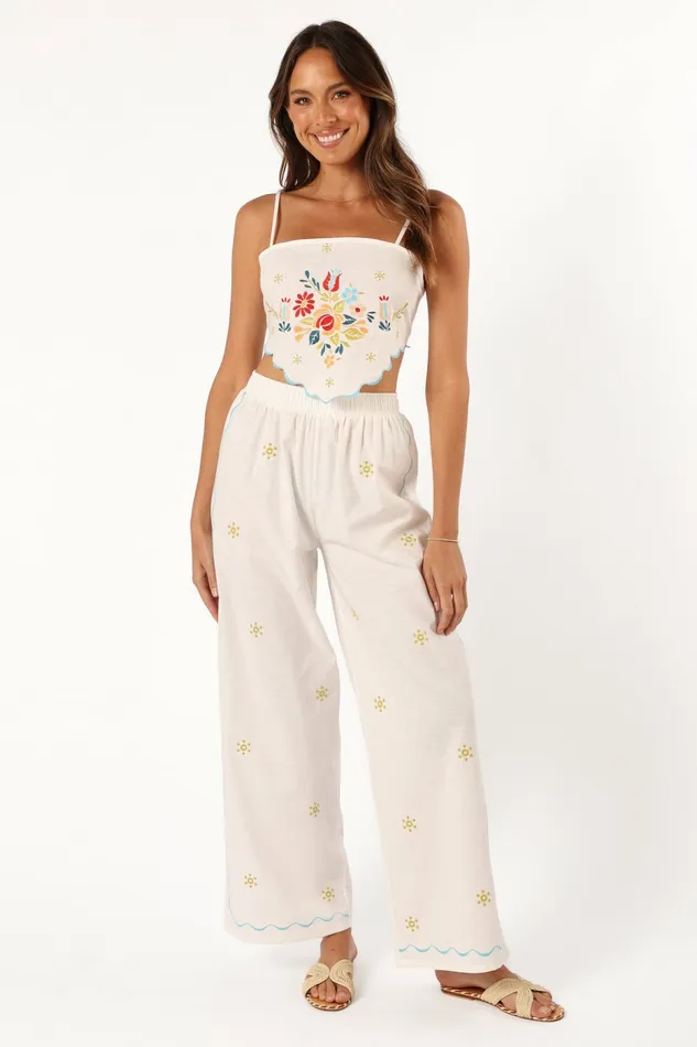 Women Matching Sets Petal and Pup Elizabeth Pant Set Off White