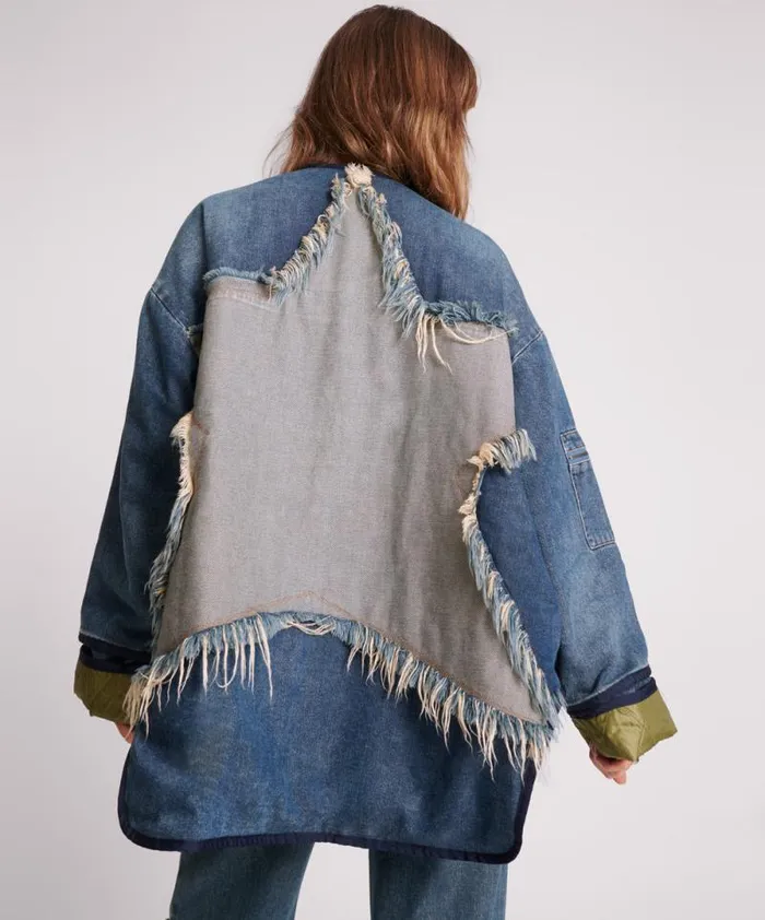 Women MEMPHIS LIGHT STAR DENIM WADDED JACKET One Teaspoon Jackets