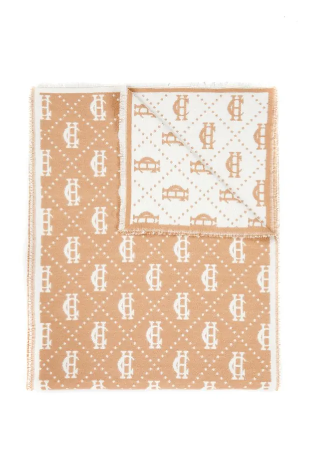 WomenMen Scarves Holland Cooper Lightweight Monogram Scarf Camel Cream