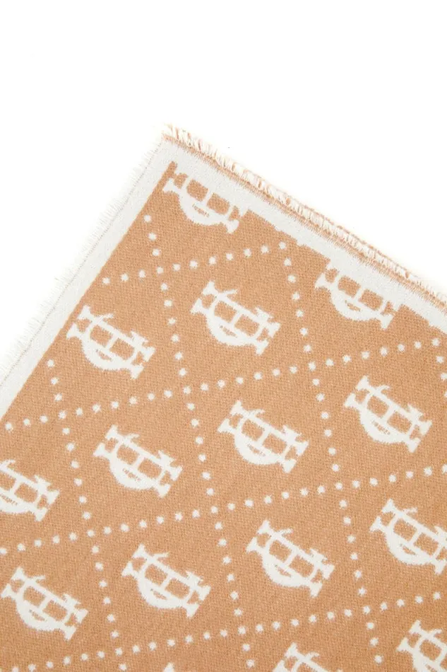WomenMen Scarves Holland Cooper Lightweight Monogram Scarf Camel Cream