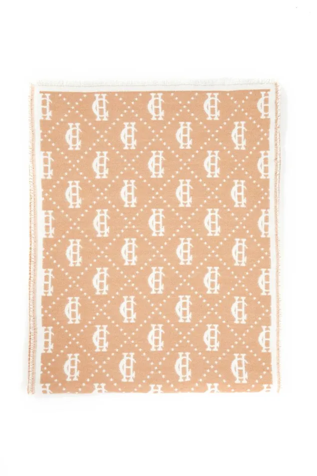 WomenMen Scarves Holland Cooper Lightweight Monogram Scarf Camel Cream