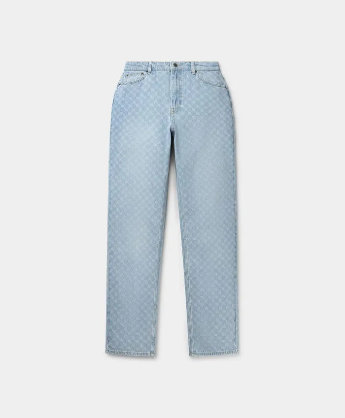Women Mid Blue Avery Monogram Jeans Daily Paper Pants
