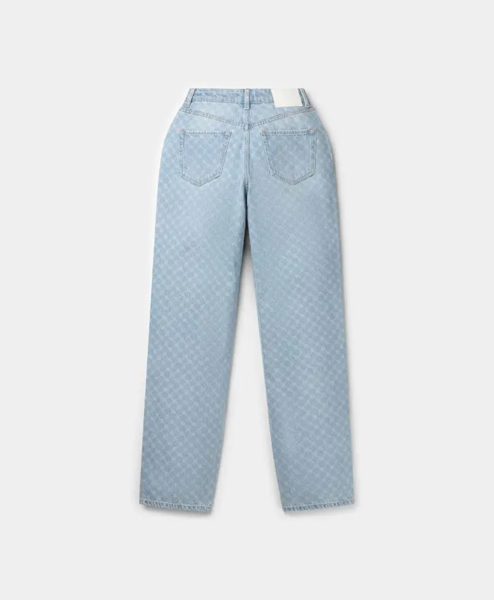 Women Mid Blue Avery Monogram Jeans Daily Paper Pants Women Mid Blue Avery Monogram Jeans Daily Paper Pants