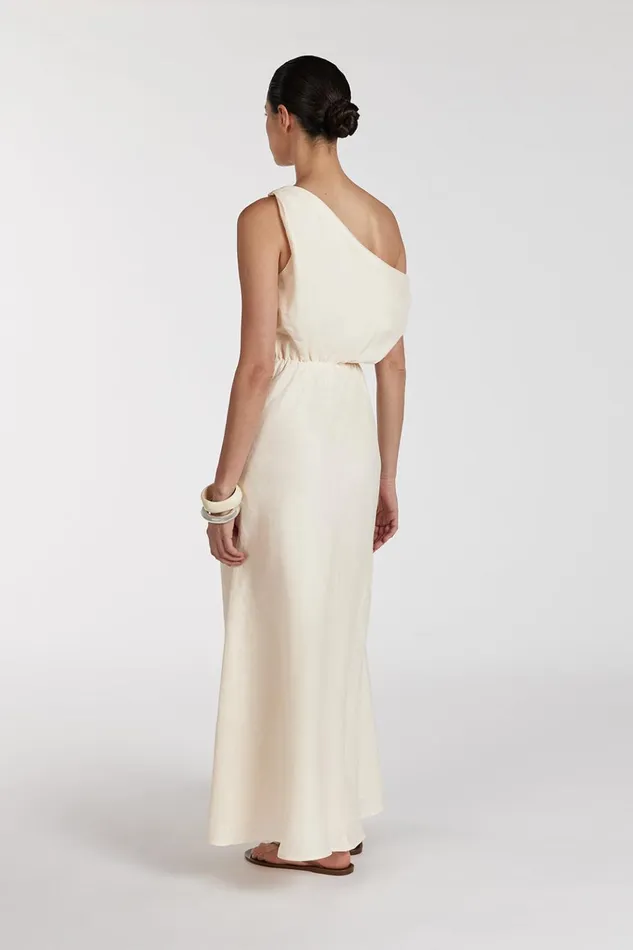Women Midi Dresses DISSH JOELLE CREAM LINEN MIDI DRESS
