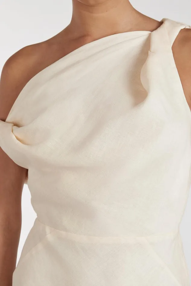 Women Midi Dresses DISSH JOELLE CREAM LINEN MIDI DRESS