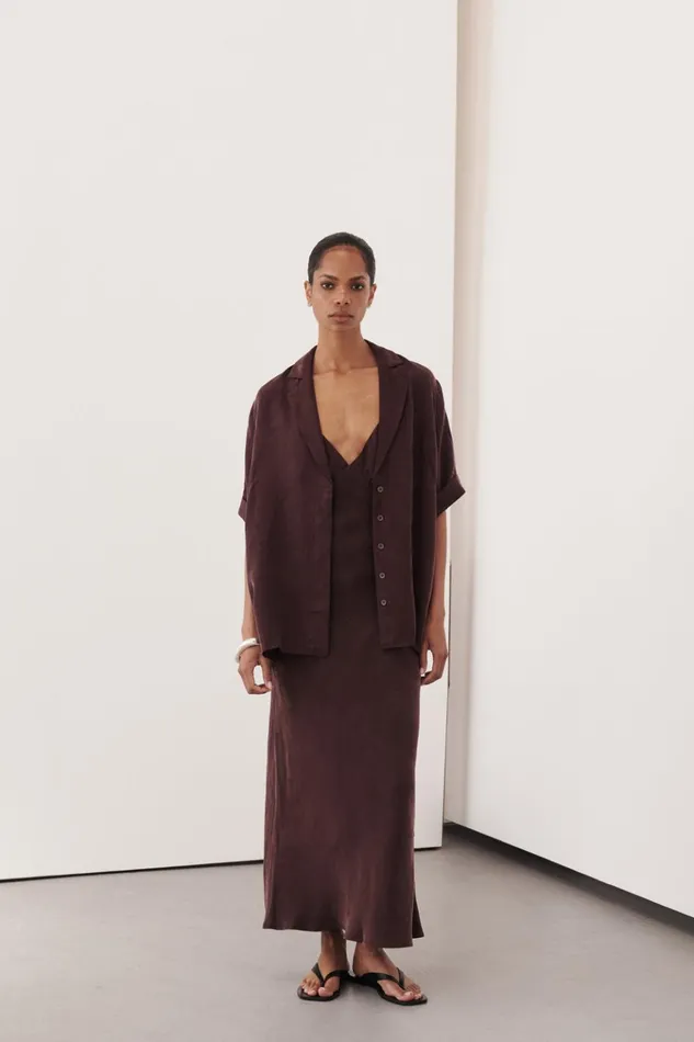 Women Midi Dresses DISSH LIAM CURRANT CUPRO SLIP MIDI DRESS