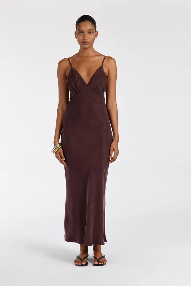 Women Midi Dresses DISSH LIAM CURRANT CUPRO SLIP MIDI DRESS