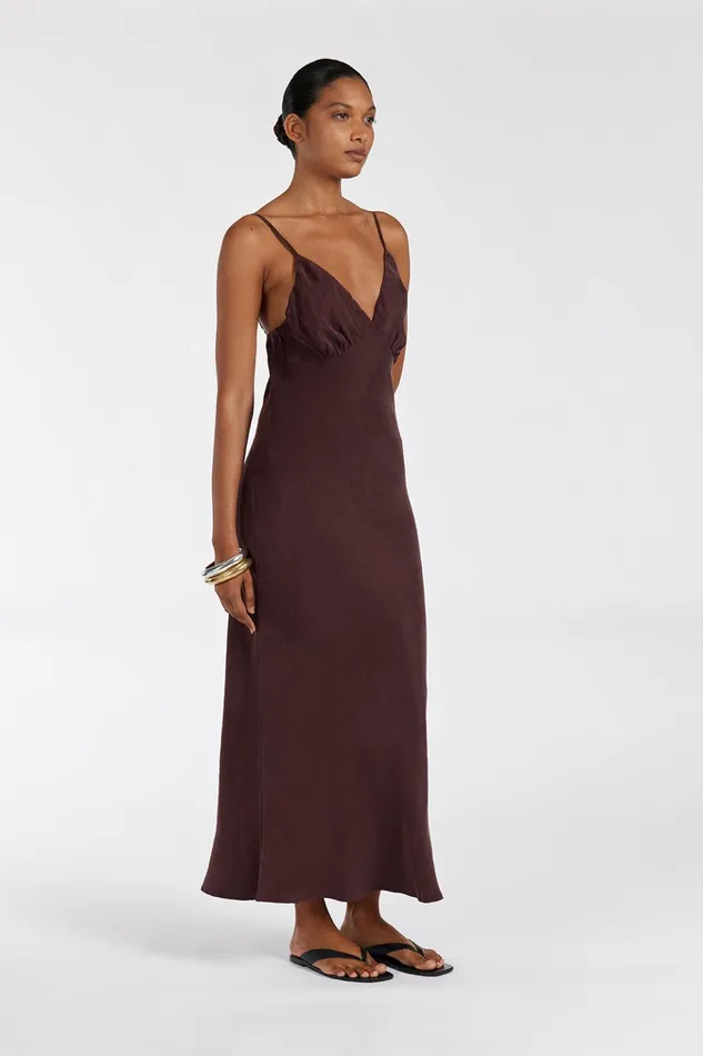 Women Midi Dresses DISSH LIAM CURRANT CUPRO SLIP MIDI DRESS