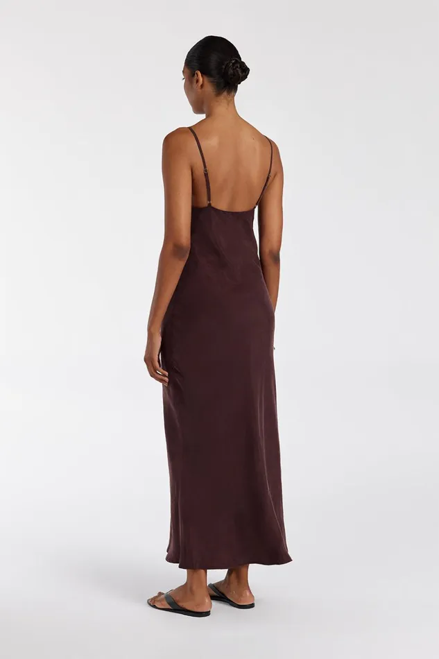 Women Midi Dresses DISSH LIAM CURRANT CUPRO SLIP MIDI DRESS