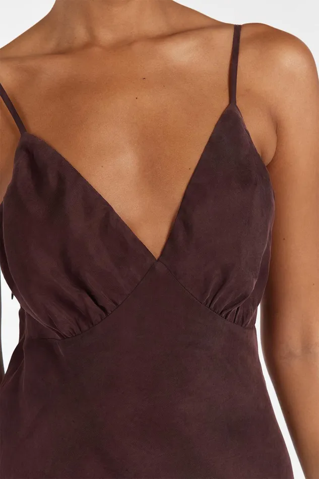 Women Midi Dresses DISSH LIAM CURRANT CUPRO SLIP MIDI DRESS