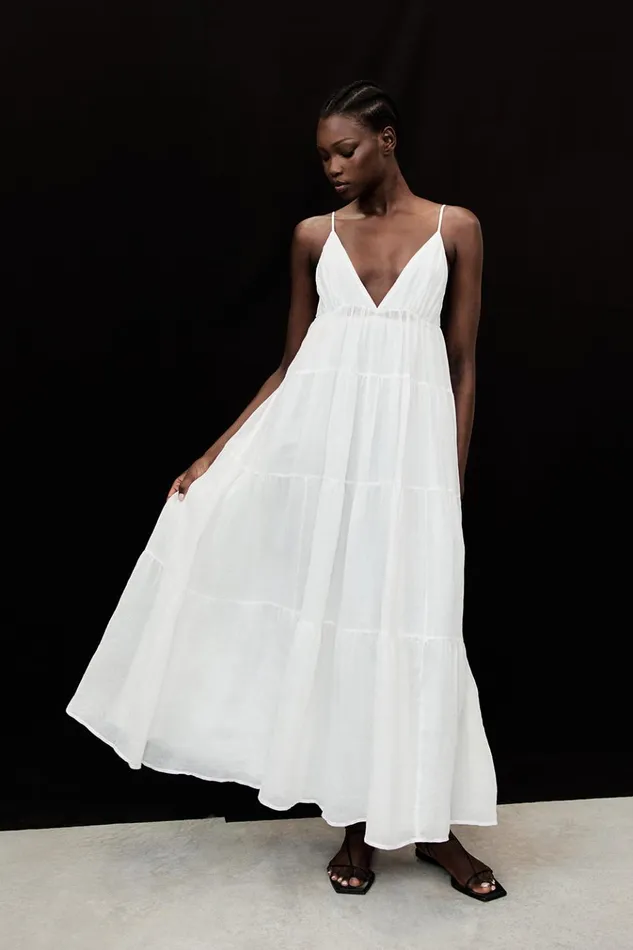Women Midi Dresses DISSH LIZA WHITE RAMIE MIDI DRESS