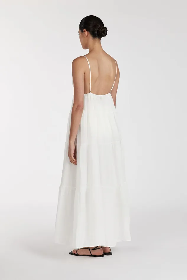 Women Midi Dresses DISSH LIZA WHITE RAMIE MIDI DRESS