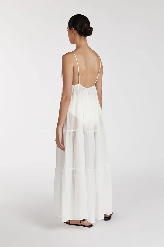 Women Midi Dresses DISSH LIZA WHITE RAMIE MIDI DRESS