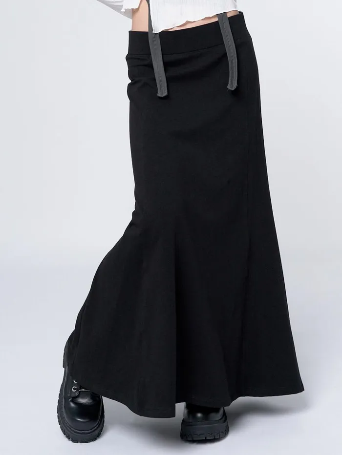 Women Minga London Bottoms Aria Black Lined Maxi Skirt