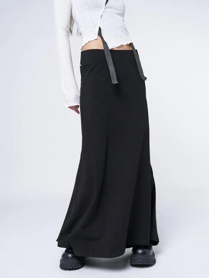 Women Minga London Bottoms Aria Black Lined Maxi Skirt
