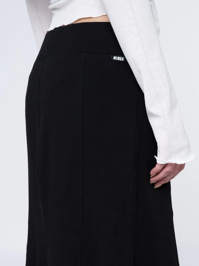 Women Minga London Bottoms Aria Black Lined Maxi Skirt