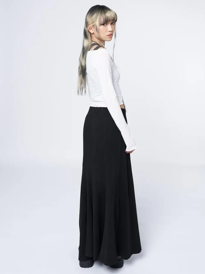 Women Minga London Bottoms Aria Black Lined Maxi Skirt