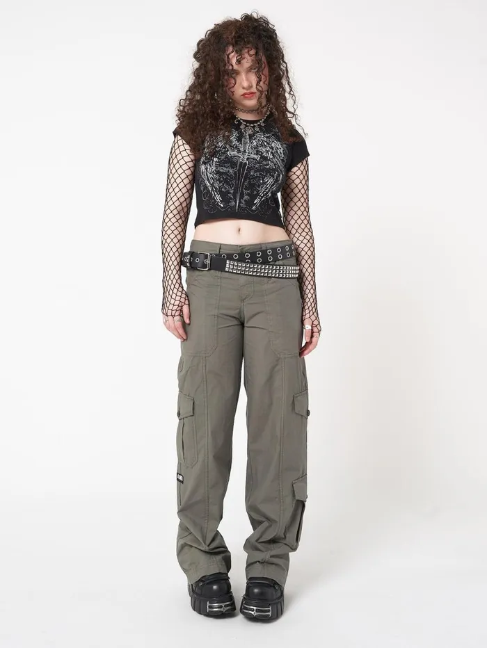 Women Minga London Bottoms Cleo Green Y2k Cargo Pants