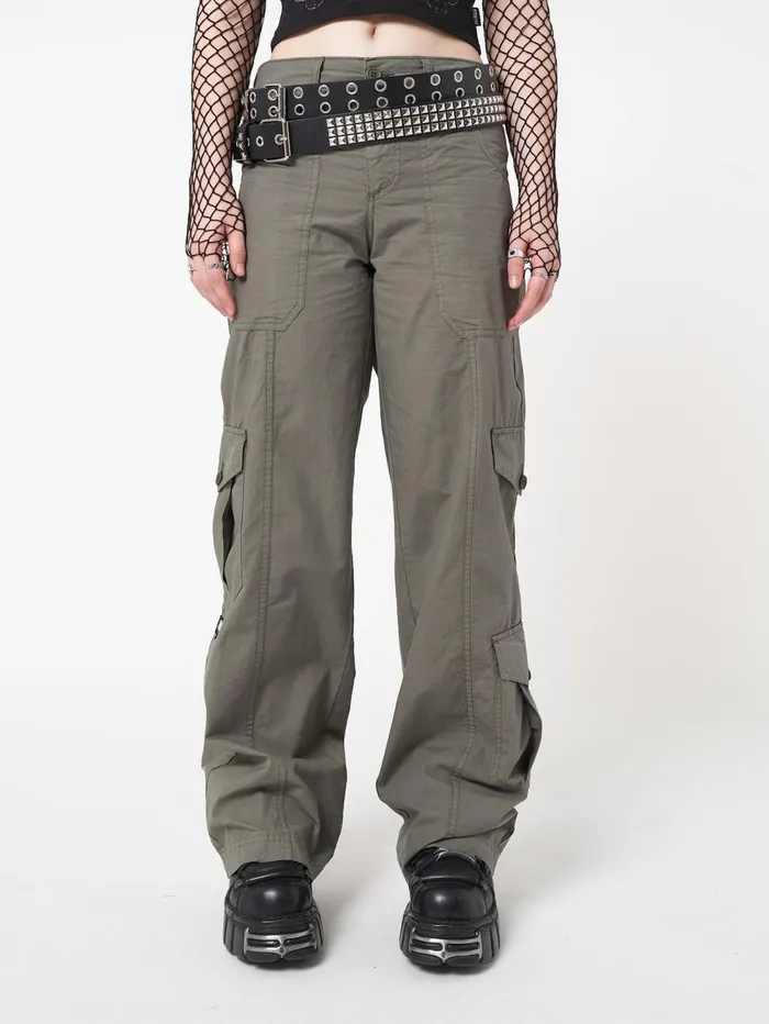 Women Minga London Bottoms Cleo Green Y2k Cargo Pants