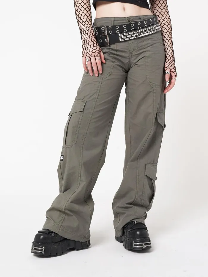 Women Minga London Bottoms Cleo Green Y2k Cargo Pants