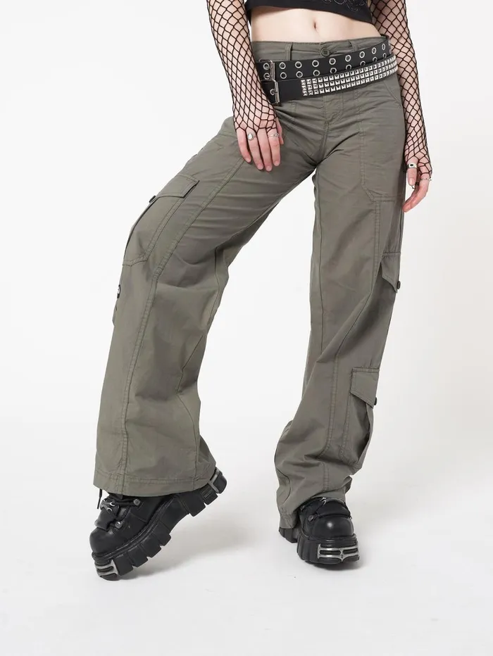 Women Minga London Bottoms Cleo Green Y2k Cargo Pants